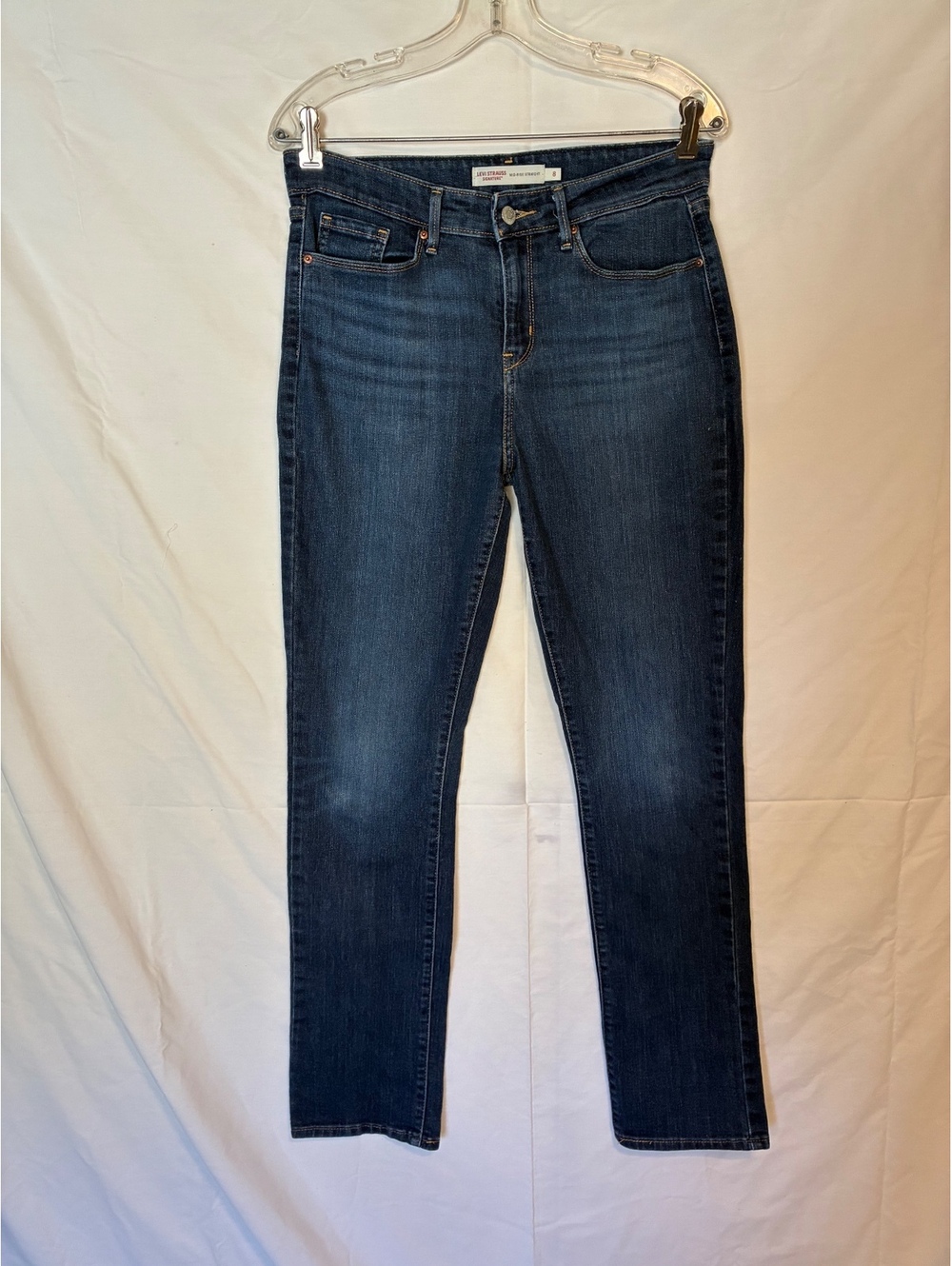 Signature by Levi Strauss Modern Mid-Rise Straight Jeans Indigo Size 8